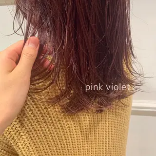 セミロング カラー 髪質改善カラー&TR 縮毛矯正/弱酸性矯正のヘアスタイル