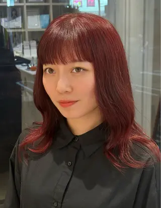 セミロング カラー カット/カラー/ パーマ新居見奈央のヘアスタイル