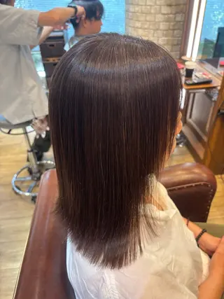 ミディアム カラー ヘアアレンジ 縮毛矯正特化⭐️艶髪 髪質改善　熊野未来のヘアスタイル