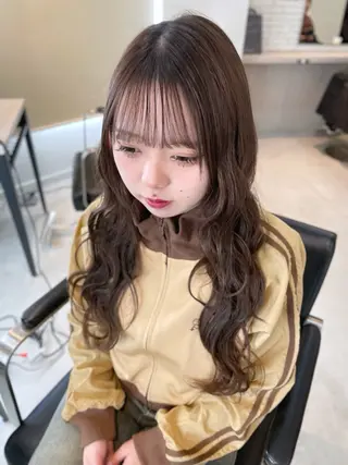 ロング noa hair design 町田店所属・miyu♡̷̷ 韓国ヘア/顔まわりのヘアスタイル
