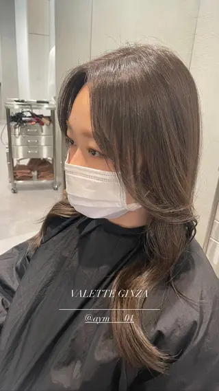 セミロング カラー 銀座/韓国ヘア🤍 レイヤーAYUMIのヘアスタイル