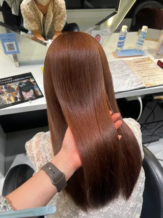 ロング 韓国風顔まわり/ベー ジュ/マツエク♡美咲のヘアスタイル