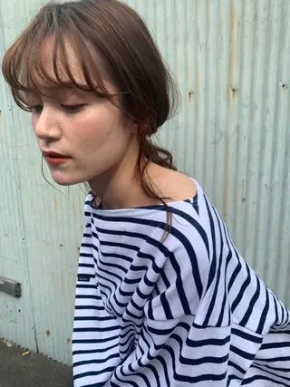 ミディアム パーマ カラー CEINE PATHのヘアスタイル