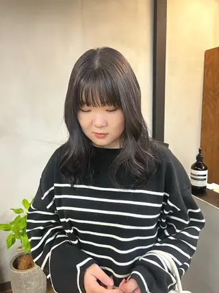 ミディアム カラー ヘアアレンジ esu西梅田所属・ena/ブリーチなし 透明感・レイヤー🎀のヘアスタイル