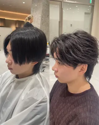 メンズ メンズパーマ/ 透明感カラー/ハヤトのヘアスタイル