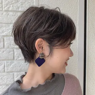 ショート カラー パーマ ヘアアレンジ ヨシムラ リオのヘアスタイル