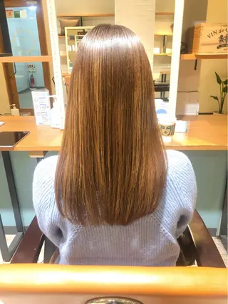 セミロング カラー 艶髪/韓国レイヤー イノウエヒロキのヘアスタイル