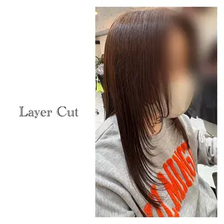 ロング レイヤーカット・ 縮毛矯正 星野のヘアスタイル