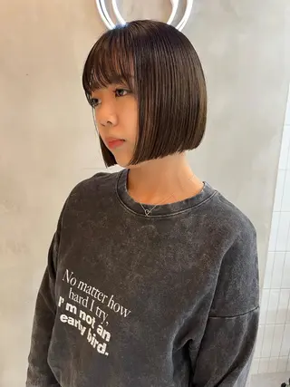 ミディアム ボブ&透明感カラー ♡TOMOEのヘアスタイル