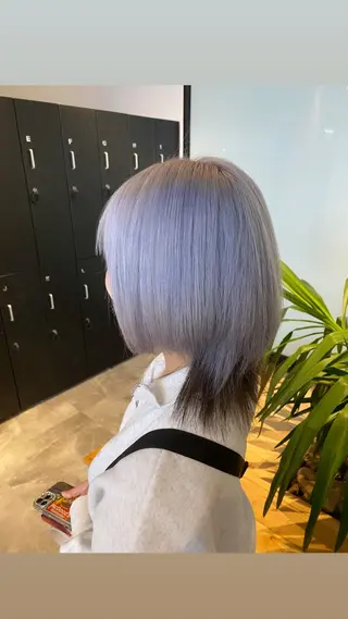 セミロング カラー ブリーチカラー特化 ✨️永井諒のヘアスタイル