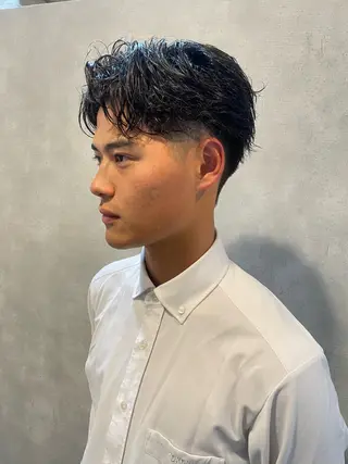 ショート パーマ メンズ フリーランスシェアサロンルレイル所属・心斎橋/メンズ /ルレイル/地形真希のヘアスタイル