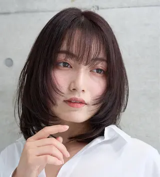 ミディアム 💎レイヤー×顔周り カット💎杉原のヘアスタイル