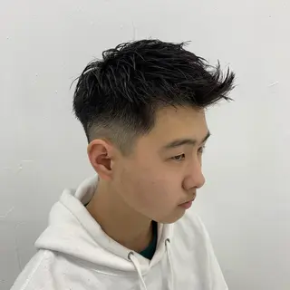 メンズ スパイキーパーマ 柏NO1 藤本葉のヘアスタイル