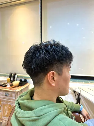 ショート メンズ スパイキー/ ピンパーマ/緑川雄也のヘアスタイル