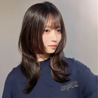 ロング カラー レイヤー‪✕‬前髪 顔周り特化💫ひかるのヘアスタイル