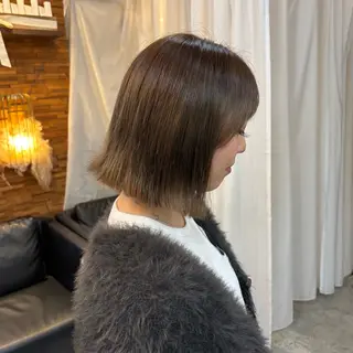 ミディアム カラー ボブ/可愛いスタイル ⠀ゆらのヘアスタイル