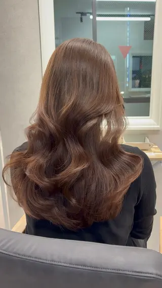 ロング カラー 似合わせ前髪／ 小顔カット🎀そうのヘアスタイル