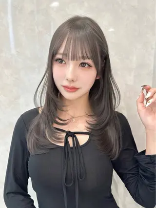 セミロング カラー MAEUL   NAGOYA所属・kaho /レイヤーカットのヘアスタイル