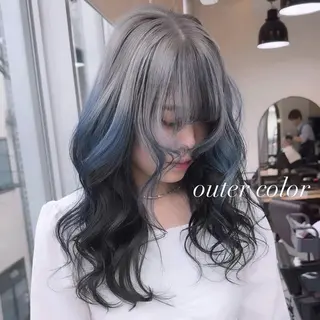 セミロング カラー 💜ハイトーン💛 マジカルかいちゃんのヘアスタイル