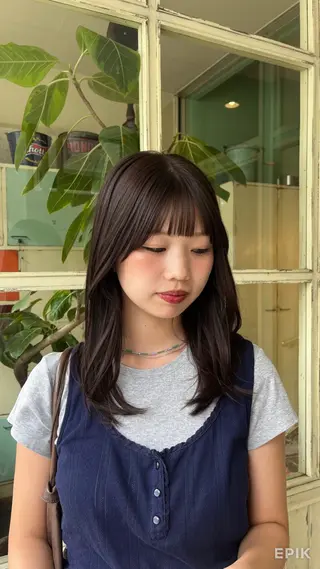 ミディアム カラー 竹島 綾乃のヘアスタイル