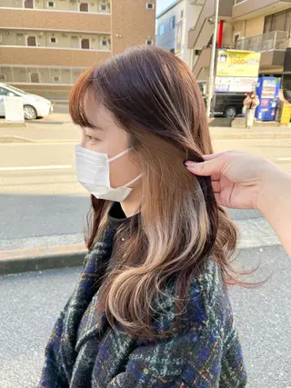 ロング カラー パーマ ヘアアレンジ メンズ キッズ ネイル マツエク・マツパ アイブロウ 🐺ウルフ×ハイトー ン🖤Yukinoのヘアスタイル