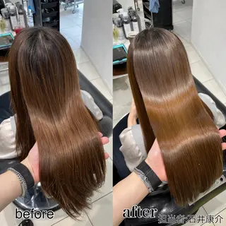 セミロング 髪質改善縮毛矯正 kosuke_IJKのヘアスタイル