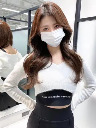 ロング 韓国レイヤーカット 髪質改善▫️水野有真のヘアスタイル