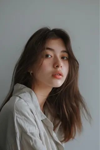 セミロング 新宿/韓国レイヤー/ 顔まわり/メンズヘアのヘアスタイル