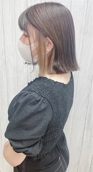 ミディアム カラー ケアブリーチ /髪質 改善/古橋圭史郎のヘアスタイル