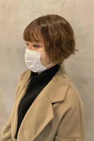 ショート パーマ 菊地 紗矢のヘアスタイル