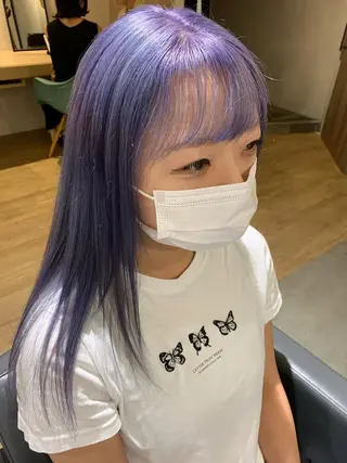 ミディアム カラー 美髪・シールエクステ ホソタニリョウコのヘアスタイル