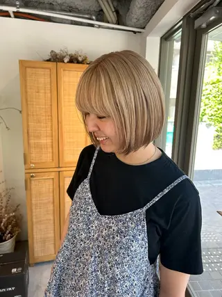 ショート カラー pele 梅田　annex所属・PELEハイトーン shinobuのヘアスタイル