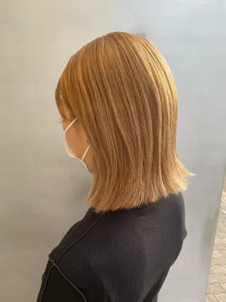 ミディアム カラー ✨ブリーチ/ウルフ/ 心斎橋/横山大樹のヘアスタイル