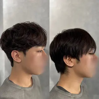 ショート パーマ メンズ 韓国メンズヘア/ ダウンパーマ/歩夢のヘアスタイル