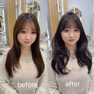 ロング 顔周り/透明感カラー /韓国ヘア/TAKUのヘアスタイル