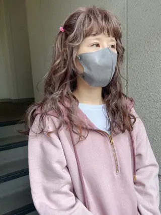 セミロング カラー ヘアアレンジ カラーパティシエ facce🌼ikoのヘアスタイル