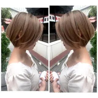 ショート カラー 京都大人女性ショート 徒歩1分/秋山のヘアスタイル