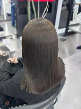 ロング カラー パーマ 心斎橋/ブリーチなし 髪質改善/レイヤーのヘアスタイル