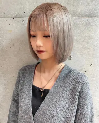 ミディアム まいか🤎髪質改善 ミルクティーボブ🎀のヘアスタイル