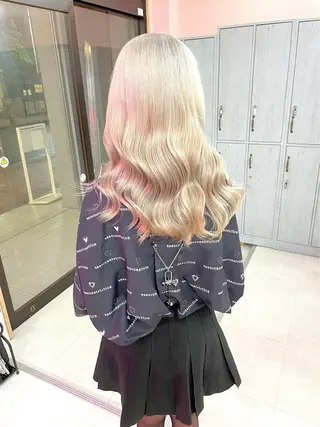 セミロング カラー ヘアアレンジ メンズ 韓国ヘア特化💍 tiam💍ブリーチのヘアスタイル