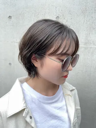 ショート カラー パーマ BEBE所属・ご新規様限定 透明感カラーKANAのヘアスタイル