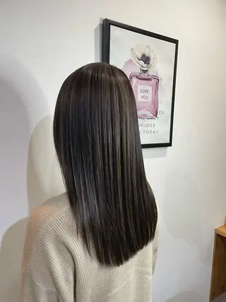 セミロング カラー パーマ acero + hair&eyelash 幸手店【アチェロ】所属・ハイライトハイトーン 💖MOMOKAのヘアスタイル