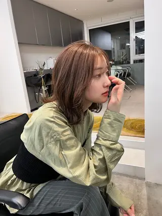 ミディアム カラー 堀江/心斎橋/西大橋 四ツ橋【Vers】のヘアスタイル