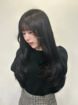 ロング sunc所属・梅田l大人韓国ヘア レイヤー×艶カラーのヘアスタイル