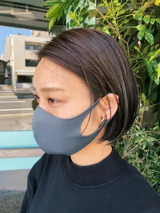 ショート カラー パーマ/レイヤー 岩山丈一郎のヘアスタイル