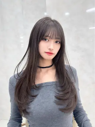 ロング カラー 似合わせ/レイヤー /顔まわり/池田歩樹のヘアスタイル