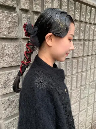 ロング ヘアアレンジ レイヤー/顔周り /AKARIのヘアスタイル