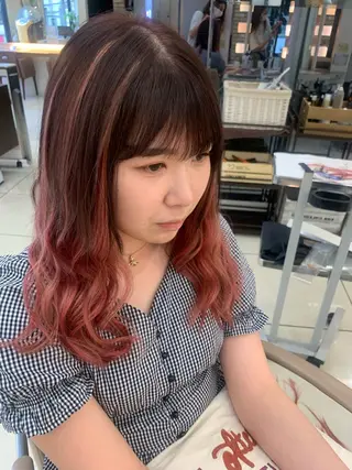 セミロング カラー ママ美容師まつげ 🤍まき🤍のマツエク・マツパデザイン