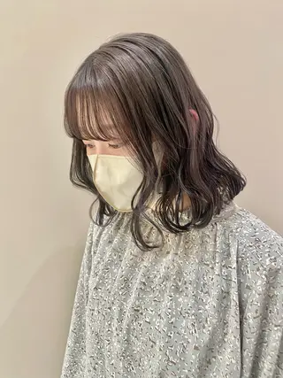 ミディアム カラー ベージュ/アレンジ /横浜/杉本千夏のヘアスタイル