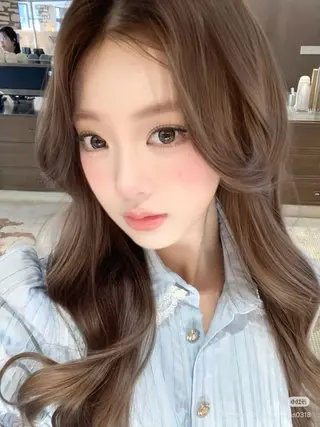 ロング カラー 韓国×ワンホン 艶カラー/ハヅキ🎀のヘアスタイル